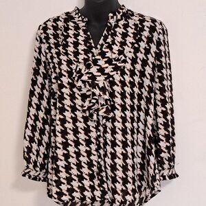 Karl Lagerfeld Paris Button Down Long Sleeve Blouse Misses Petite Small